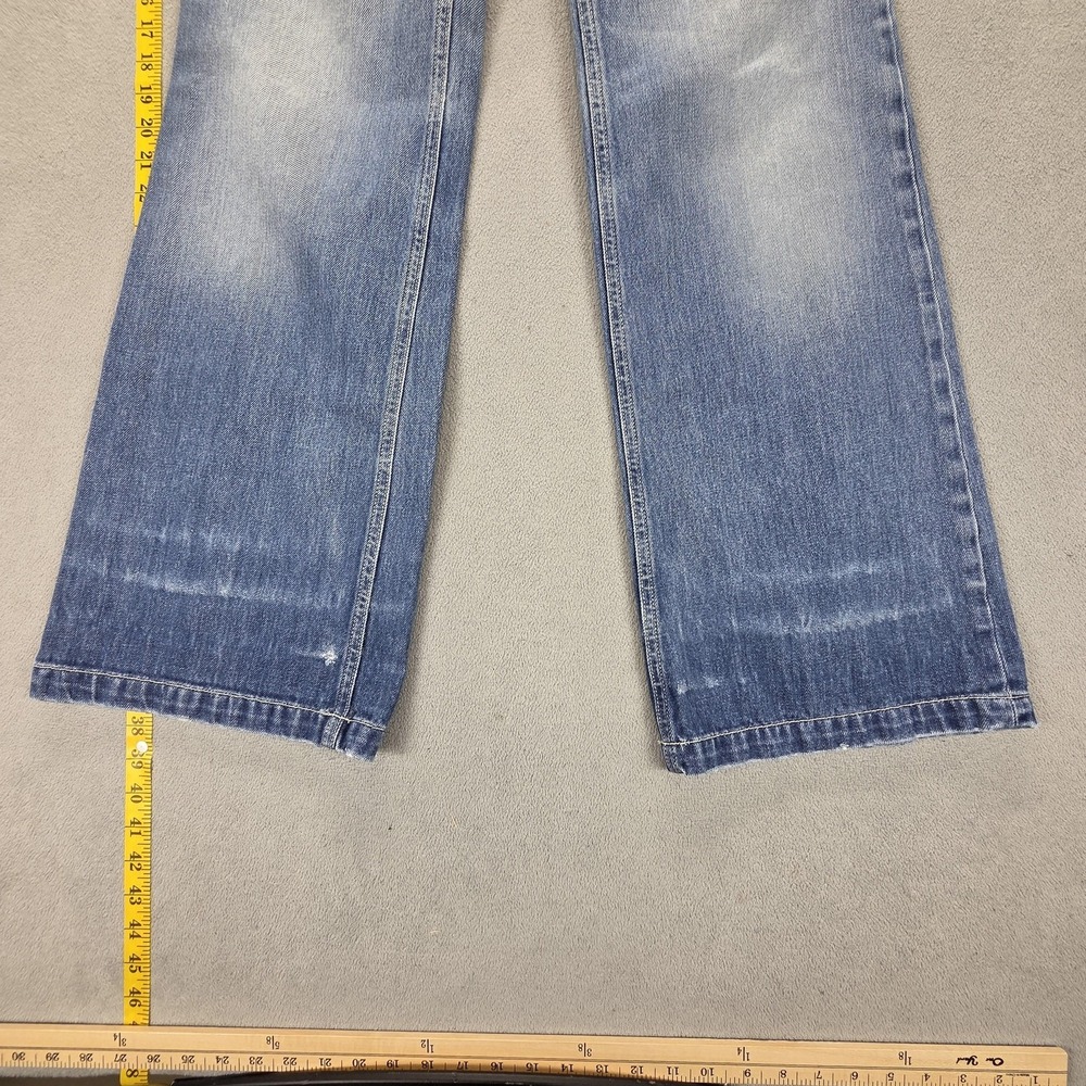 Diesel Jeans Womens 30x32 Blue Lambry Low Rise Bootcut Wide Leg Distressed 0R71I - Picture 11 of 16